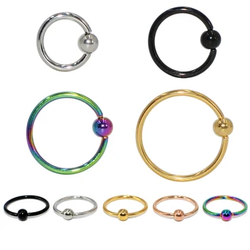 

1pcs Surgical Steel Ball Closure Ring Captive Bead Ring Nipple Nose Hoop Septum Rings Eyebrow Tragus Earring Piercing Jewelry