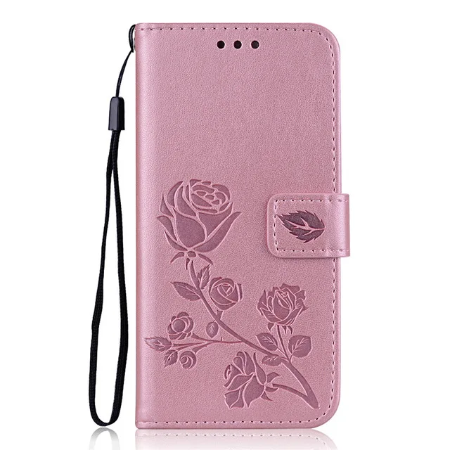 Pink Кожаный чехол с объемным цветком для Apple iPhone 11 Pro XS Max XR X, флип-бумажник чехол для iPhone 5 5S SE 6 6s 7 8 plus x 10, чехол - Цвет: Pink