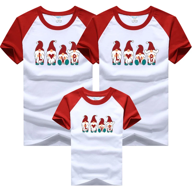 Christmas Family Matching Outfits Daddy Mom Kids T-shirt Cartoon Look Father Son Mother Daughter Clothes | Мать и ребенок