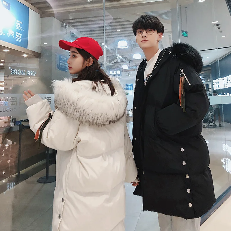 Стиль, мужская Оригинальная одежда для пар, Harajuku, длинная хлопковая стеганая одежда WO, Мужская одежда, пуховик, Мужское пальто