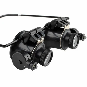 

New Arrival Double Lens Magnifier Magnifying 20X Eye Glass Loupe Jeweler Watch Repair with LED Light Watch Repair Tools