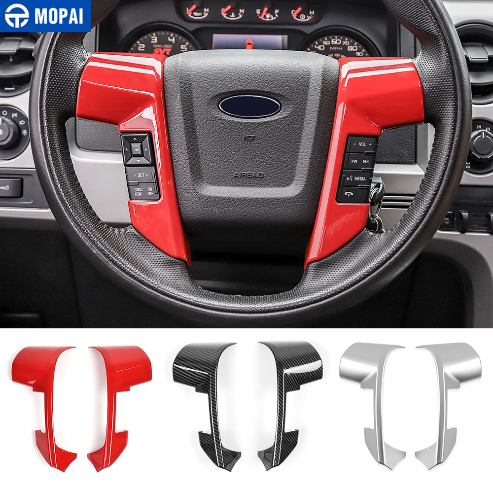 Carbon Fiber Car Steering Wheel Trim Cover Frame Interior Accessories for 2009-2014 Ford F150 SVT Raptor