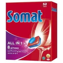 Таблетки для посудомоечной машины «Всё в одном» Somat, 52 шт