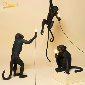 

Nordic Resin Monkey Lamp Loft Pendant Lights Lighting Industrial Lamp Living Room Restaurant Pendant Lamp Kitchen Light Fixtures