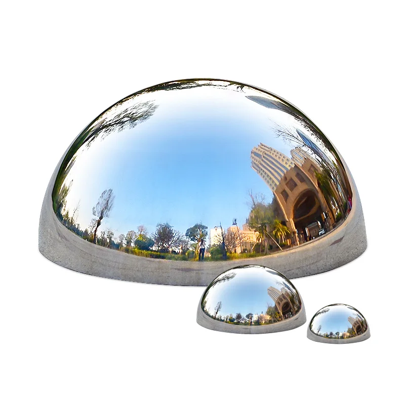Big Size 500-1200MM Polished Stainless Steel AISI304 Hollow Half Ball Hemisphere for Outdoor Garden Decoration Stair Guardrail