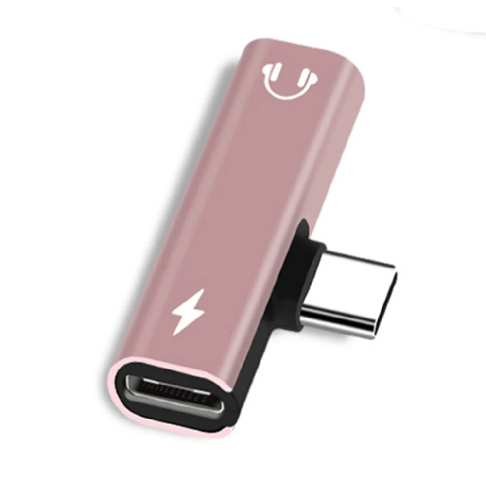 Адаптер для наушников Cherie типа C до 3,5 мм Aux аудио для samsung Xiaomi OnePlus huawei USB C адаптер зарядный сплиттер Adaptador - Цвет: Rose Gold