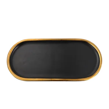 

1Pc Adorable Glamorous Storage Plate Crafted Jewery Display Tray (Black)