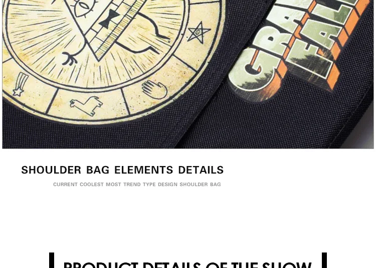 Gravity Falls Shoulder Bag Messenger Bags Comic Drama Bill Zyphur Wendy Mabel Kids Boys Girls Children School Travel Leisure Cross Pocket (12)