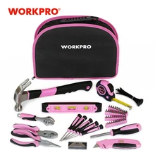 Workpro 103Pc Handgereedschap Set Thuis Tool Kit Gereedschapstas Roze Gereedschap Voor Vrouwen Meisjes