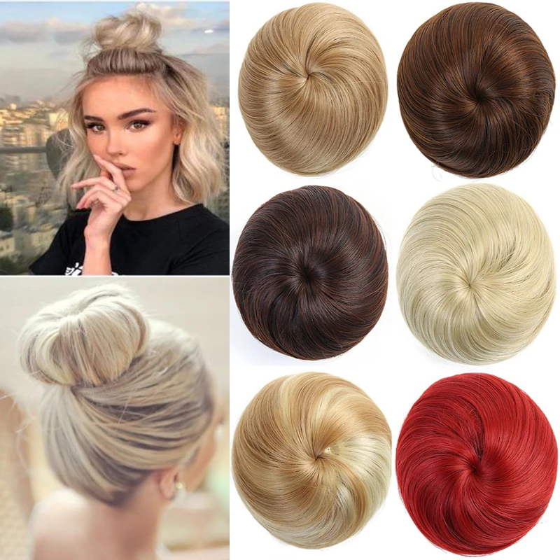 

9 Colors Women Chignon Hair Clip In Hairpiece Extensions Bun for Brides 8 Colors Synthetic High Temperature Fiber Chignon