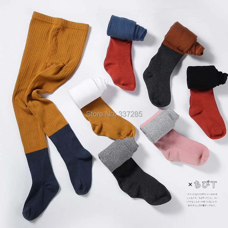 Pantimedias de algodón a rayas para niños y niñas, medias calentadoras