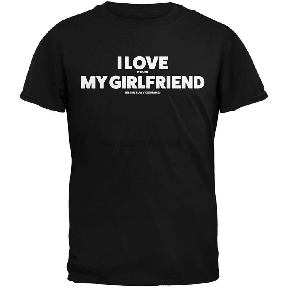 2018 лучшие футболки на День святого Валентина I Love My Girlfriend видеоигры черная