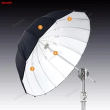 130 см черный и белый глубокий парабола резиновый отражающий зонт светоотражающий мягкий свет фотография 16 волокна кости CD50 T03