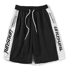 Красивые Летние повседневные мужские шорты Vogue Pop Board, однотонные дышащие шорты с эластичной резинкой на талии, модные мужские шорты в полоску