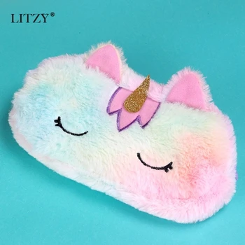 

Unicorn Pencil Bag Kawaii Colour Plush Pencil Case for Girls School Cute Zipper PencilCase Child Stationery Pouch Office Supply