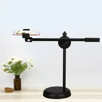 

Roadfisher Portable Adjustable Cell Mobile Phone Tripod Holder Stand For Live Streaming High Angle Shooting LED Lamp