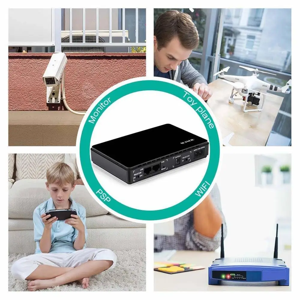 Wifi маршрутизатор аккумулятор камеры резервного питания источник бесперебойного питания DC портативный 5V 9V 12V 1A источник бесперебойного питания