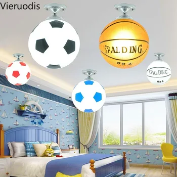 

Modern LED Glass Lights Basketball Football Chandelier Bedroom Children's Room Balcony Ceiling Lamp Home Decor Light Fixtures
