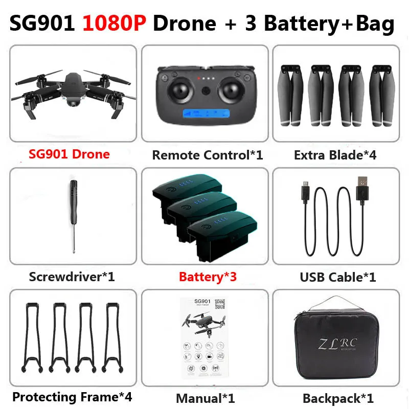 SG907 SG901 5G gps складной Профессиональный Дрон с двойной камерой 1080P 4K WiFi FPV широкоугольный Радиоуправляемый квадрокоптер Вертолет игрушка E502S - Цвет: SG901 1080P 3B B