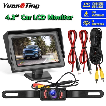 

YuanTing 4.3" Car Vehicle Rearview Mirror Monitor & CMOS License Plate Backup Parking Reverse Camera With 7 LED Night Vision 12V
