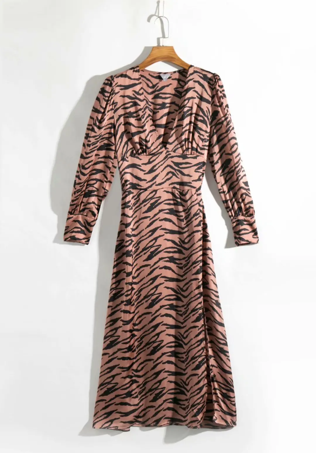 

2019 Autumn And Winter New Products Europe And America WOMEN'S Dress Tiger Pattern Printed Slim Fit Long-sleeved Dress A7asf19dr