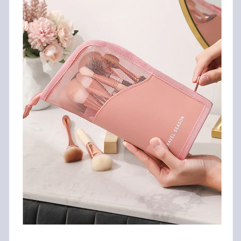 Womens Cosmetic bag organizer Brush Lipstick Eyebrow Pencil Portable Buggy and home Transparent desk Makeup for things storage