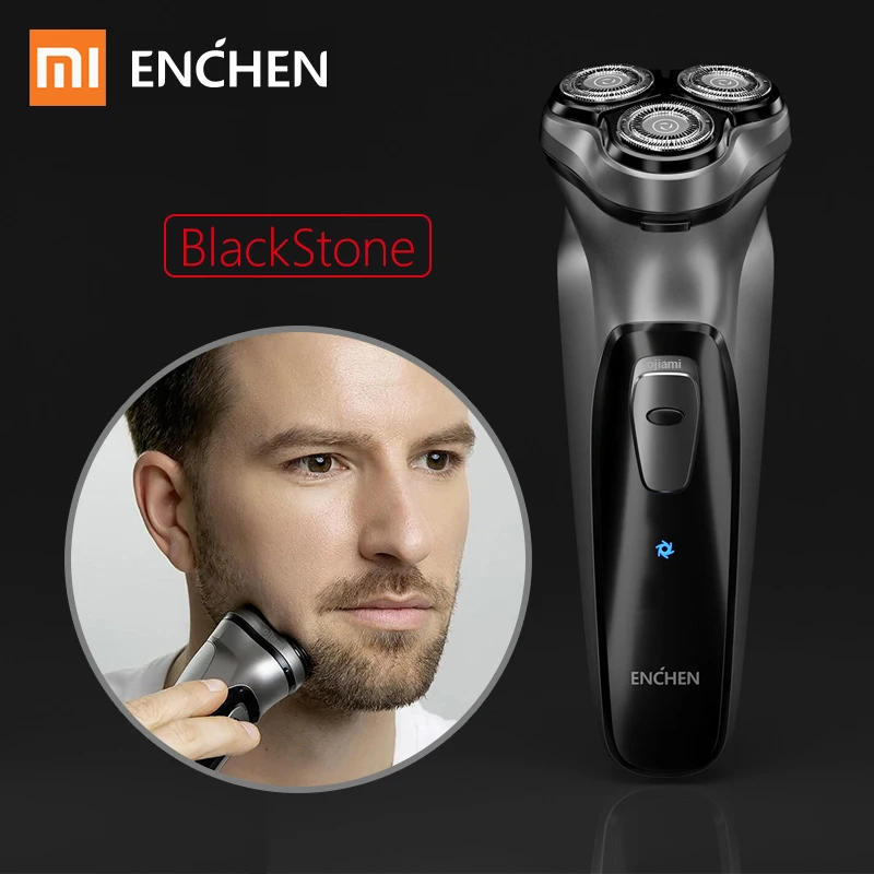 Дешево Xiaomi Mijia электробритва, бритва, станок для бритья, мужская электробритва с 3 головками, триммер для бороды для мужчин, Enchen BlackStone