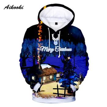 

Merry Christmas Hoodies Casual 3D Printed Sweatshirt Christmas Long Sleeve Fashion Harajuku Men and Women Hip Hop Polluvers Top