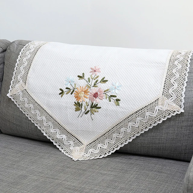Cotton Hand Embroidery Fabric - White - Stitched Modern