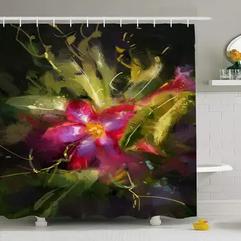 

Shower Curtain Set with Hooks 72x72 Beautiful Color Painting Desert Impressive Petal Flowers Botanical Rose Flowerillustration