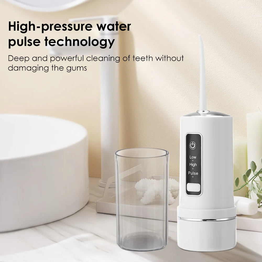 Oral Irrigator Portable Oral Irrigator Dental Water Jet Flosser for Travel Electric Tooth Cleaning Device Rechargeable Water Pick Mouthwasher