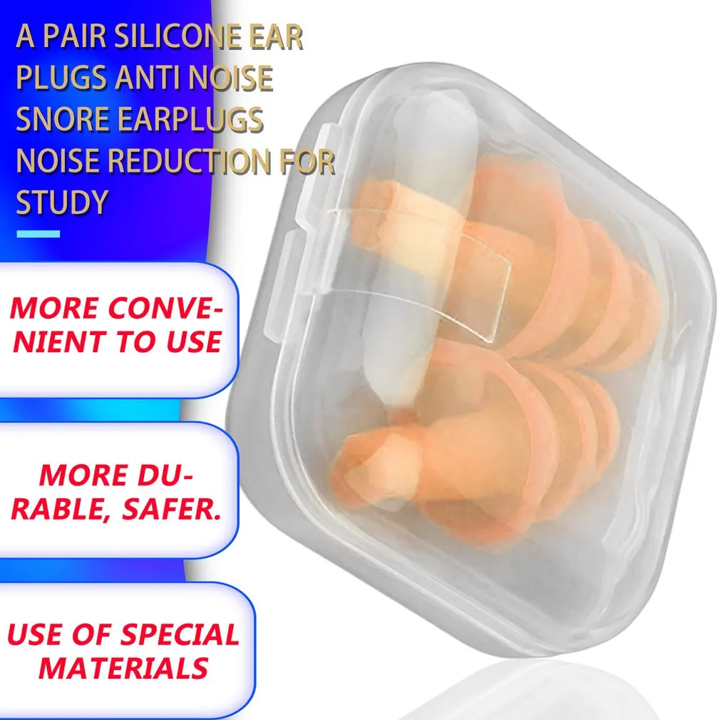 A Pair Spiral Convenient Silicone Ear Plugs Anti Noise Snoring Earplugs Comfortable For Sleeping Noise Reduction Accessory