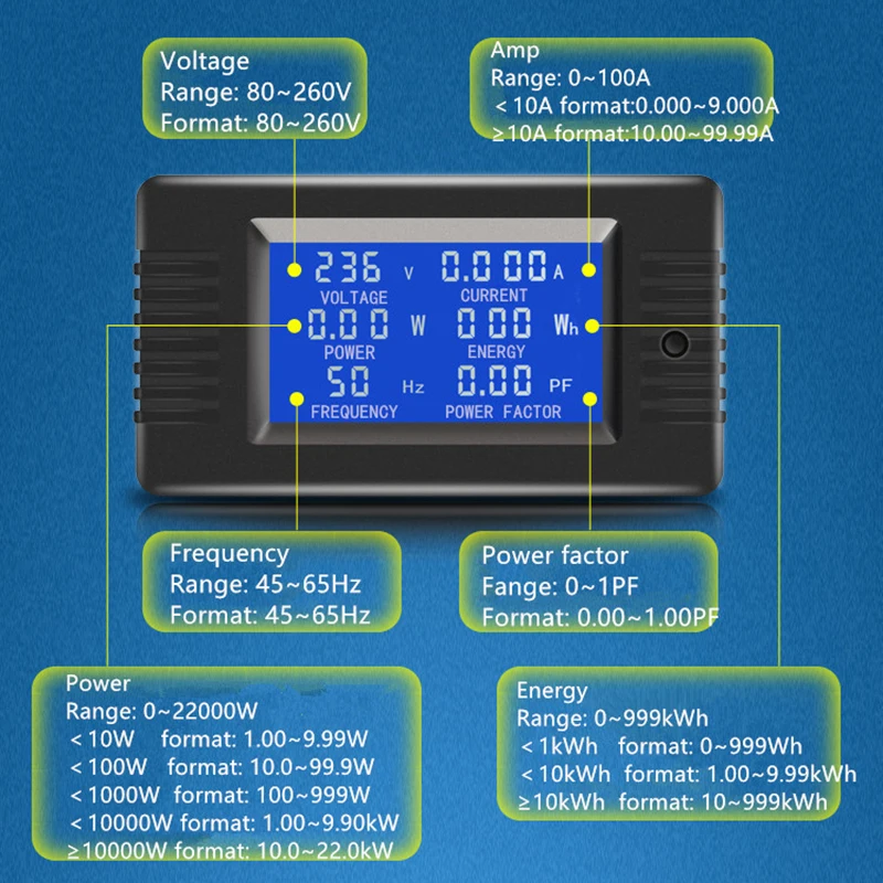 0-200v 0-300A Car Battery Discharge Indicator Capacity Tester Power Energy Impedance Resistance voltmeter 300A shunt