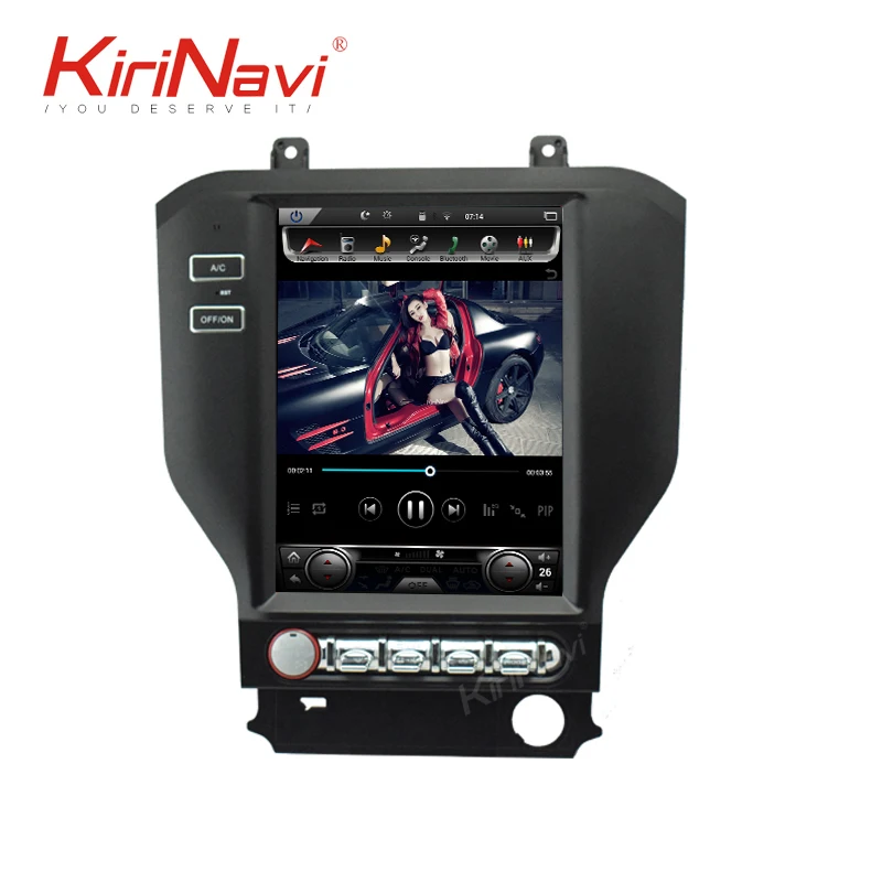 KiriNavi 10," вертикальный экран Tesla style 1 Din Android 8,1 Автомагнитола Gps навигация для Ford Mustang автомобильный dvd-плеер wifi