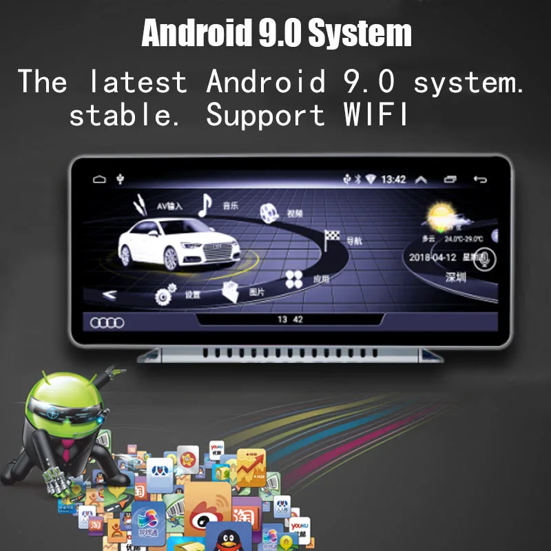 Android 9,0 для Audi A4L- автомобильный gps-навигатор 10,25 дюймов HD экран 2+ 32G мультимедийный плеер радио wifi