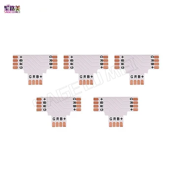 

10pcs 4 pin LED Connector T Shape For 10mm 5050 RGB LED Strip Light connector