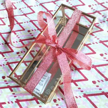 

Golden Golden Vintage Glass Lidded Box Edge Bracelet Keepsake Decorative Jewelry Display Personalized Large Clear Rectangle Box