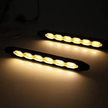 

1 Pc Car Led Daytime Running Light Universal Durable Super Bright Soft Glue For Outdoor Night Driving Decorative Accessories