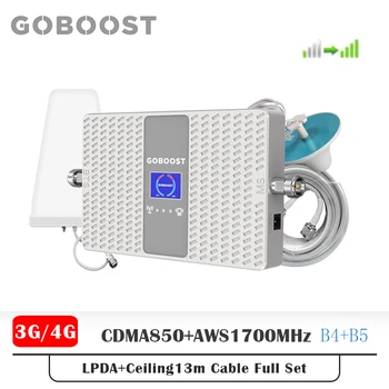 

GOBOOST 3G 4G Signal Booster Dual Band Cellular Repeater CDMA850 AWS1700mhz Cell Phone Amplifier Network Booster 70dB Antenna