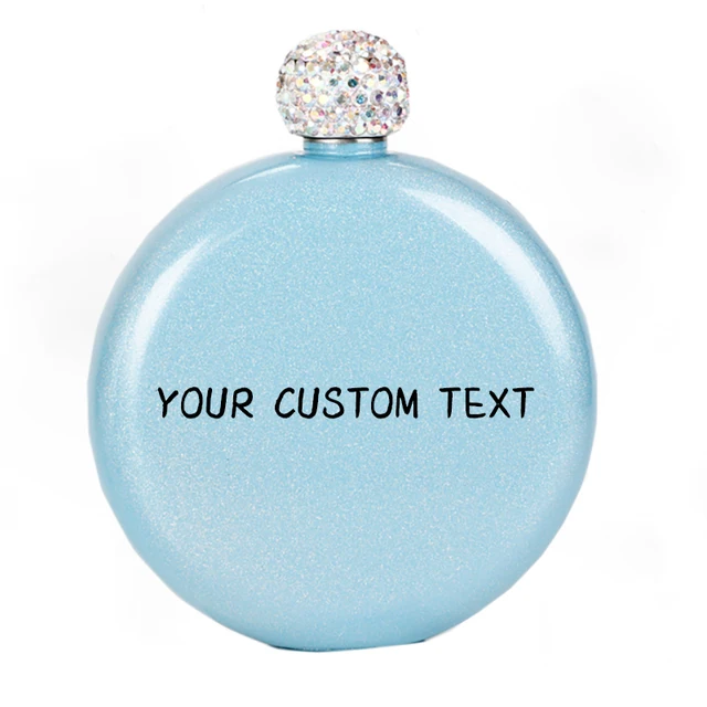 Personalized Stainless Steel Rhinestone Hip Flask Wedding Gift Custom Hip Flasks Bridesmaids Bride Hen Party Gifts For Guests Blue