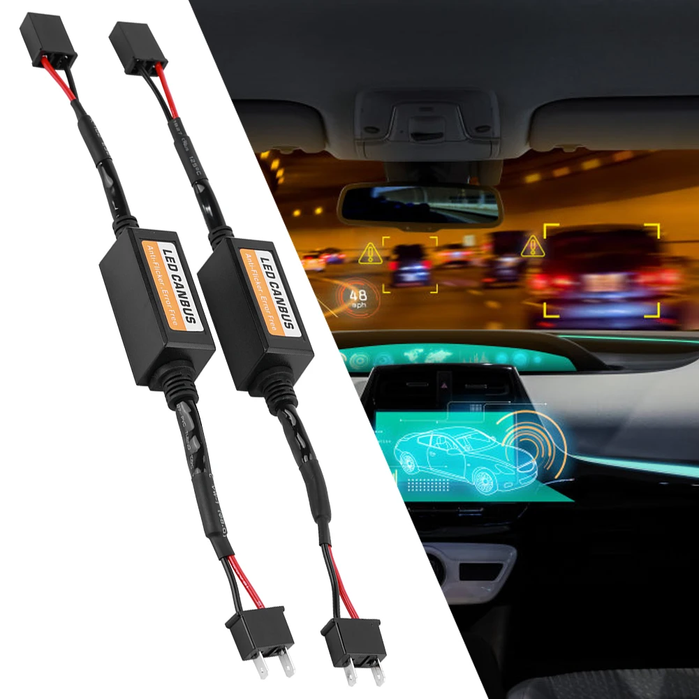 

2pcs LED Decoder LED Headlight Decoders Device Anti-Flicker Resistors Error Canceler Decoder Kit For Fog Lights LED Headlights