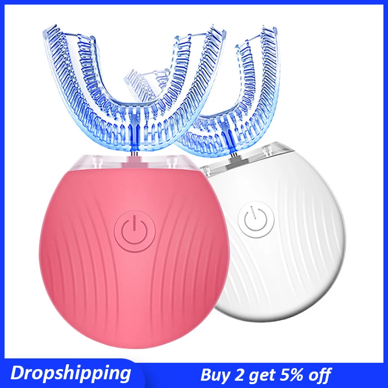 

USB Rechargeable U Type Electric Toothbrush 360 Degree Automatic Sonic Silicone Ultrasonic Electronic Tooth Brush Teeth Cleaner