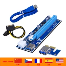 Ver006c pci-e riser cartão 006c pcie 1x a 16x extensor 60cm usb 3.0 cabo sata para 6pin cabo de alimentação para mineração gpu