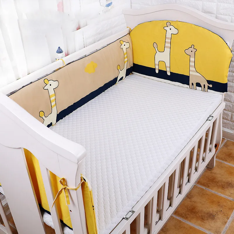 Детская кровать бампер Комплект 3 шт, детская кроватка для младенца бампер, детская кроватка вокруг подушки, детская защита для кроватки подушки - Цвет: huangkuailedaojia