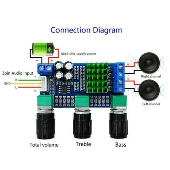 

Stereo Digital Power Amplifier 2 Channels AMP Audio Board Module 80W+80W 12V-24V