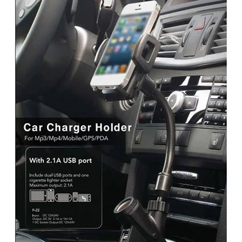 

Dual USB Port Car Cigarette Lighter Charger Mobile Phone Holder For iPhone Samsung Huawei Xiaomi Phone Holder