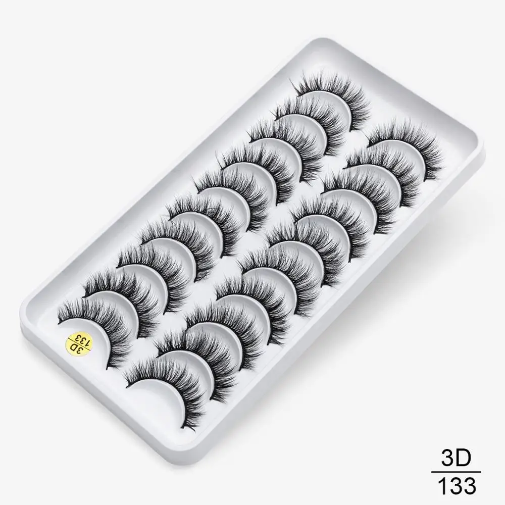 8/10 пар, натуральные длинные 3D ресницы из искусственной норки, толстые, ручная работа, полная полоса, ресницы, объемные, мягкие, норковые ресницы, накладные ресницы - Цвет: 3D-133