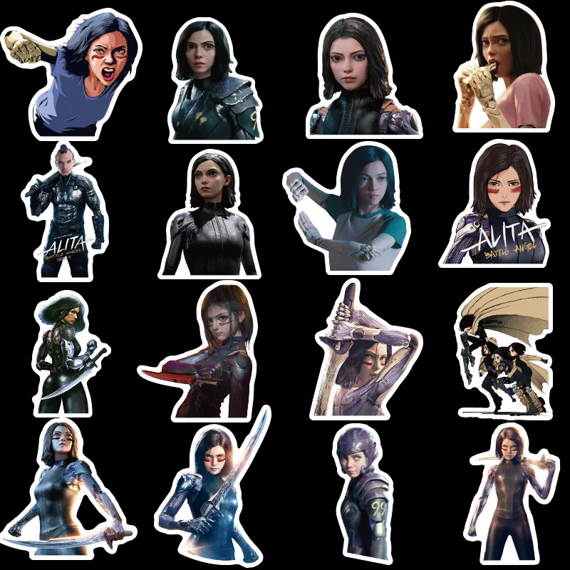 50 шт. JDM фильм Персонаж для Alita битва наклейки Ангелы для автомобиля ноутбука мотоцикла багажа сноуборд велосипед стикер игрушки