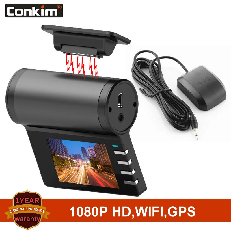 Conkim DVR видеорегистратор G200 + 1080P Full HD Wifi GPS камера Автомобильный Novatek чипы 170
