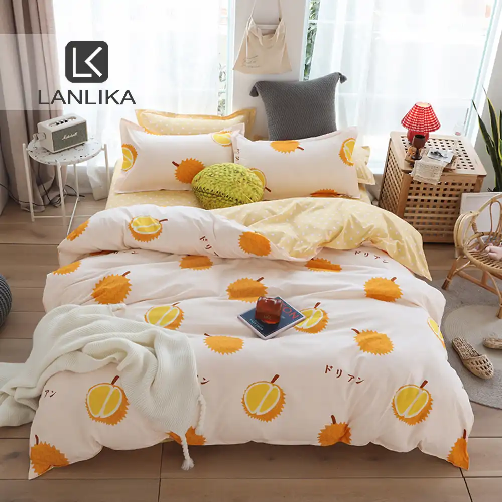 Lanlika Bedding Set Fruilt Pattern Child Adult Bed Linen Set